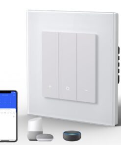 BSEED Smart Lichtschalter Dimmer Kompatibel mit Alexa/Google Home Weiß