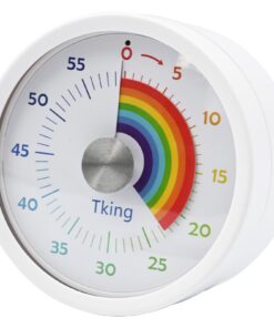 Tking Visual Timer - Kinder Timer Zahnputztimer Leise, Tomato Time Zeitmanagement Tool Küche, Klassenzimmer, Büro (Weiß-