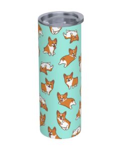 YXDVPALNE süßester Corgi Wasserflasche Isolierte 20 Unzen Edelstahl Becher Vakuum Tumbler YXDVPALNE Corgi Wasserflasche