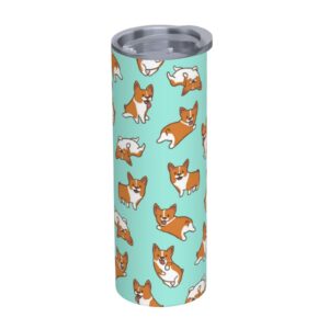 YXDVPALNE süßester Corgi Wasserflasche Isolierte 20 Unzen Edelstahl Becher Vakuum Tumbler YXDVPALNE Corgi Wasserflasche