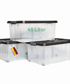 Novaliv 3x Aufbewahrungsboxen mit Deckelideal für Familien im Haus Nutzungserfreuung durch BPA-freies Kunststoffmaterial