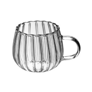 Klare Kürbisbecher aus Glas für Halloween mit Griffen, Herbst-Thème für Tees und Kaffee (klar) Unj420 Klare Kürbisbech