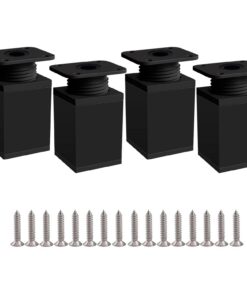 Verstellbare Möbelfüße Schwarz 4 PC Hergestellt aus Aluminium, Klein Tischbeine