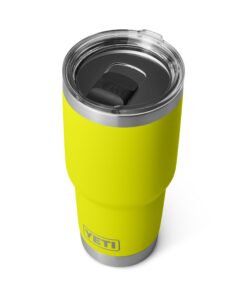 YETI Rambler Tumbler - Vacuum Insulated Stainless Steel Tumbler with Magslider Lid - Firefly Yellow - 30 oz (887 ml)