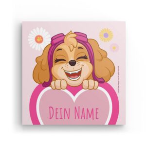 MIXPIX® PAW Patrol Skye peek-a-boo Fotokachel 20x20cm – Geburtstagsgeschenk für Kinder – Personalisiert mit Namen und Wi
