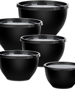 Greentainer Salatschüssel Set mit Deckel - 10-teiliges Rührschüssel aus Kunststoff, perfect für Küche und Buffets, edles