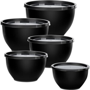 Greentainer Salatschüssel Set mit Deckel - 10-teiliges Rührschüssel aus Kunststoff, perfect für Küche und Buffets, edles