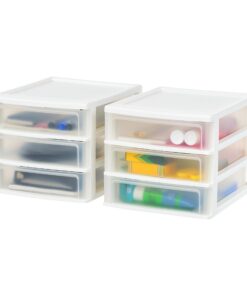 IRIS USA CDD-X3 Schreibtisch-Organizer - 3 Schubladen aus Kunststoff, für den Arbeits Parkway, perfekte Speicherlösung,