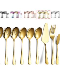 Kyraton Gold Besteck für Einladungen, Hochzeiten & Festliches Speisen, Edles Servierset von Kyraton Gold, 10 Stück: 3 Se