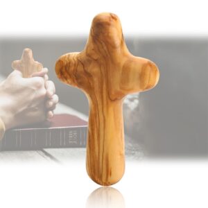 10 cm langes Olivenholz-Kreuz für katholisches Christentum, Konfirmation, Geschenke für Gebet und Meditation | 10 cm la