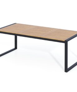 GIANTEX Terrassentisch mit Akazienholz, Schirmloch, 200 x 90 x 75 cm, ideal für Familien mit 8 Plätzen, praktischer Esst