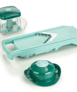 Genius Nicer Dicer Fusion Slicer Set - GeschwindigkeitsGemüseschneider - Verstellbarer Gurkenhobel mit V-Klinge aus Edel