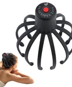 Elektrisches Kopfmassagegerät Octopus für Stressabbau | 360-Grad Kopfmassage Spinne zum Entspannen | Kabelloser Kopfmas