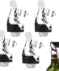 4Stk Sektverschlüsse mit Hebel,Vakuumversiegelter Champagnerstopfen,Flaschenverschlüsse Wein