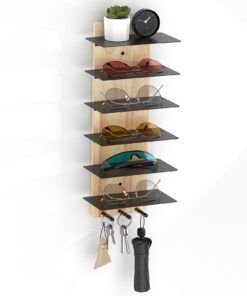MoKo MoKo Brillen Organizer für Wohnzimmer und Schlafzimmer mit Holzschachtel & Schläfenhaken