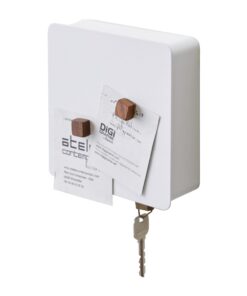Yamazaki 4799 Tower - Magnetsicherer Schlüsselkasten für minimalistische Büros, weiß, 15,8 x 5,5 x 15,8 cm