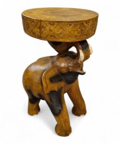 Kinaree Holz Beistelltisch Chang - Handgefertigter Beistelltisch aus massivem Suar-Holz - Brahmann, einzigartig, robust
