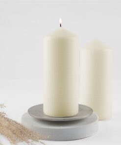 HOFER Dicke Stumpenkerzen Set 70x170mm - Elfenbein, Creme, Champagner | Besonders lange Brenndauer ca. 67 Std. | 2er Ker