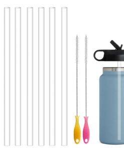 Wiederverwendbare Plastik Strohhalme für Hydro Flask 18-64oz - Klar Ungiftig mit 2 Bunten Bürsten