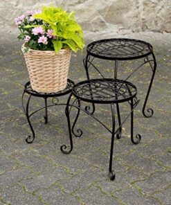Spetebo Metall Beistelltische im 3er Set - Braun für Boulevard und Garten - Subtil und funktionell