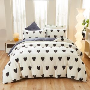 Covebett Bettwäsche Winter Warme Cashmere Touch Biber Weiß Schwarz Flanell 4teilig
