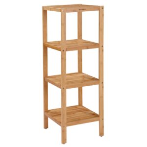 SONGMICS Badregal Natural Beige BCB54Y - 4 Ebenen - 33x33x98 cm - für Bad, Wohnzimmer & Küche