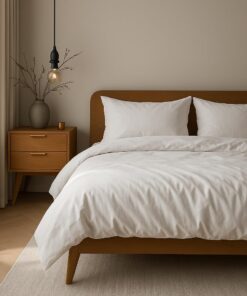 Bettwäsche 135x200 Baumwolle - Hohe Qualität Made in EU - Weiß - OEKO-TEX STANDARD 100 - 100% Baumwolle Reißverschluss