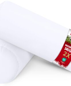 Utopia Bedding Weiß: 2er Set Nackenrolle + Knierolle + Sofakissen - OEKO-TEX Standard 100