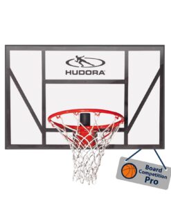 HUDORA Basketballkorb Outdoor Competition Pro - Federndes Dunkring für Kinder & Erwachsene - Transparente Rückwand für d