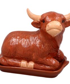 The Leonardo Collection Highland Cow Butterdose | Dekorativer Keramik-Butterbehälter für Frühstück und Brunch | Erhältli