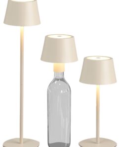 Northpoint 3in1 LED Tischlampe Flaschenleuchte in Beige max. 45cm hoch mit 3000mAh Akku für Innen- und Außenbereiche stu