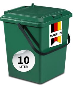 GARANTIA Bio-Eimer 10 Liter grün - Küchenabfalleimer, Komposteimer Küche, Biomüll Komposter