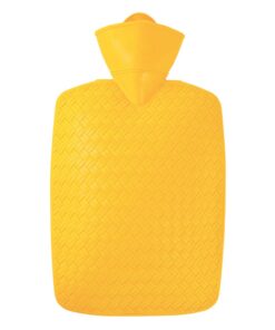 Hugo Frosch Warmflasche Klassik 1,8l - Made in Germany - Geflechtstruktur Mango-Gelb - großer, auslaufsicherer & geruchs