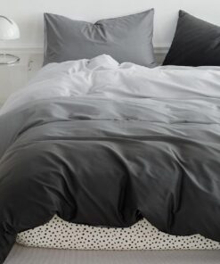 Lanqinglv Dunkelgrau Grau Farbverlauf Weiche Mikrofaserbettwäsche 200x220cm für Doppelbett mit Reißverschluss
