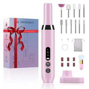 Nagelfräser Professionell für Gelnägel Akku, 20000u/min 3 Geschwindigkeitsstufen einstellbar Nagel Drill
