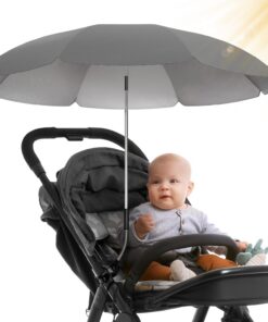STYNGARD Kinderwagen Sonnenschirm UV-Schutz 50+ - Kinderschutz bei Sommersporungen - Flexibles Halterungsmodell ROME