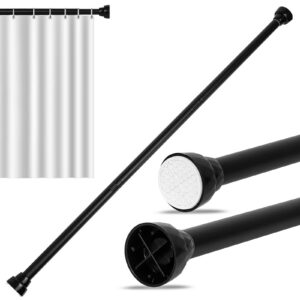 Duschvorhangstange ohne Bohren Schwarz für Bad Balkon 100-130cm Teleskopstange zum Klemmen
