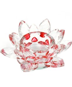 Lotus Kristall Kerzenhalter + Kristall Glas + Blume | Teelicht Halter für Belle & Besten Qualität