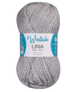 Wollidu Lina Wolle zum Stricken und Häkeln - 100g - Grau - OEKO-TEX STANDARD 100 - Polyacryl und Schafwolle