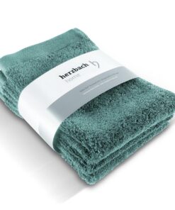 Herzbach Home Gäste-Handtücher - Hochwertig, weich & saugfähig - 100% Baumwolle - OzeanGrün - Premium-Quality 3er Set 30