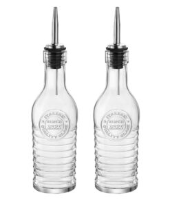 Bormioli Rocco Officina 1825 Edelstahl Ausgießer für Olivenöl- und Essigflaschen, 268 ml, 2 Stück - Hochwertige Lagerun