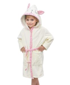 WYTbaby Bademantel Kinder Fleece Morgenmantel | Weicher Fleece Bademantel für Jungen und Mädchen | Fleece Morgenmantel