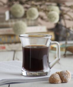 LAV Zen+ Glas Kaffeerunden -uell - 225ml - Klar - Pack von 6 - Glaskaffetassen Trendig und Praktisch --webpack Von 6