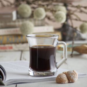 LAV Zen+ Glas Kaffeerunden -uell - 225ml - Klar - Pack von 6 - Glaskaffetassen Trendig und Praktisch --webpack Von 6