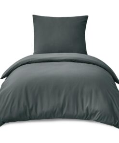 RUIKASI 155x220cm Anthrazit Mikrofaser Bettwäsche-Sets - Weich & Bügelfrei + OEKO-TEX Standard 100