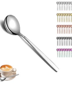Berglander Silberner Teelöffel 12er Set, glänzender Edelstahl, spülmaschinenfest, ideale Bestsellerauswahl für Tee-Enthu