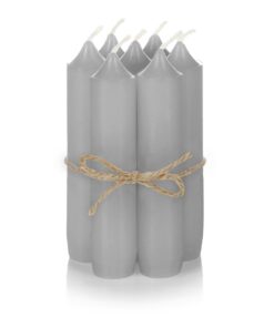 Nordstern Stabkerzen Grau 6er Pack - Ideal für Kerzenhalter, Adventskranz oder Baumdekoration - Perfekte Hochzeitstablet