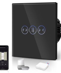 BSEED Alexa Kompatibles Wifi Smart Vorhangschalter 1-Wege Für DIY-Projekte Schwarz | BSEED Alexa Steuerbare Vorhangscha