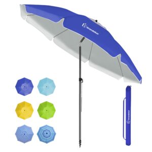 Grandekor Winddichter Sonnenschirm Rund Ø180cm für Terrasse & Balkon & Garten UV50+