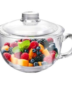 WDOPEN 20OZ Frühstückstasse Klar Kaffeebecher mit Deckel für Frühstück Drink Milch Haferflocken Joghurt